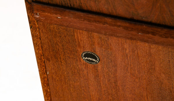 Mid Century Danish Modern Bookshelf Cabinet Brazilian Rosewood Doors Omann Jun 1 - Image 6