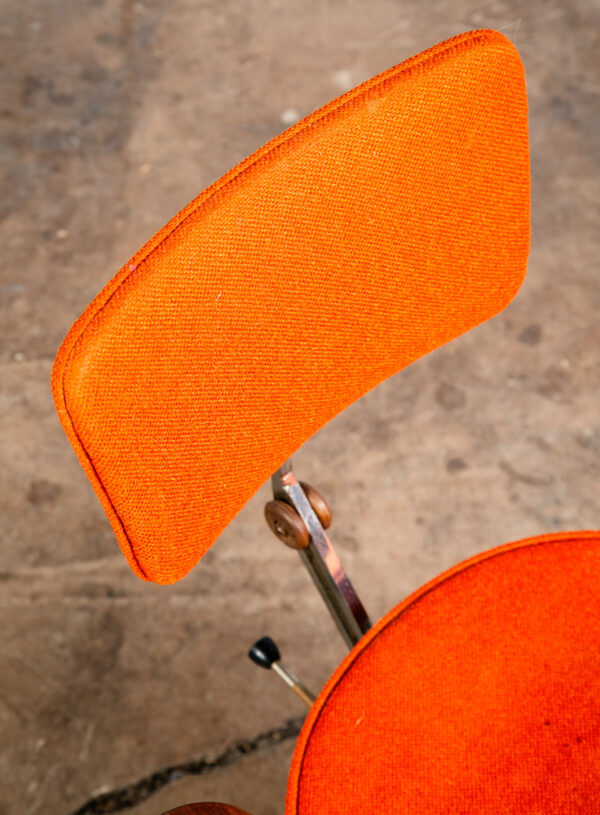 Mid Century Modern Task Chair Armchair Orange Kevi Jorgen Rasmussen Denmark Wood - Image 9