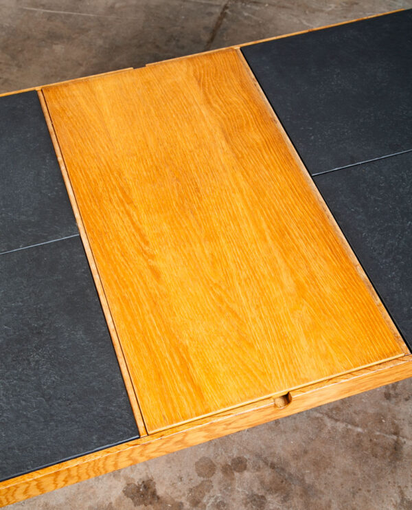 Mid Century Danish Modern Coffee Table Ikea Stone Hill Solid Oak Tile Leaf x2 - Image 11