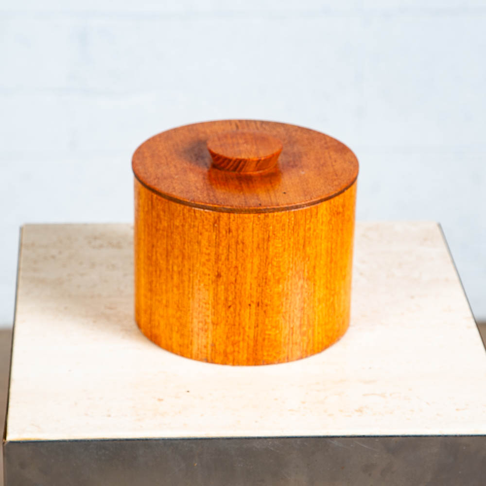 Mid Century Modern Japanese Set of Four Teak Kitchen Canister Storage Vintage VG - Image 3