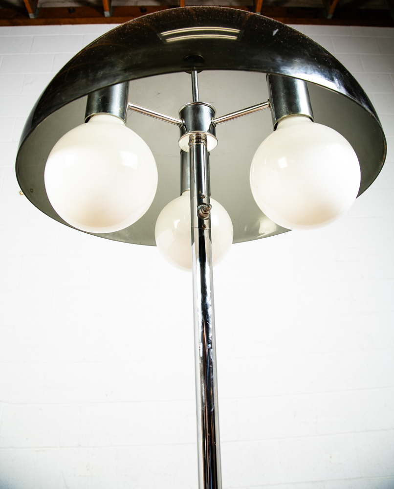 Mid century Modern Floor Lamp Chrome Mushroom Smoked Lucite Vintage Working Mcm - Image 9
