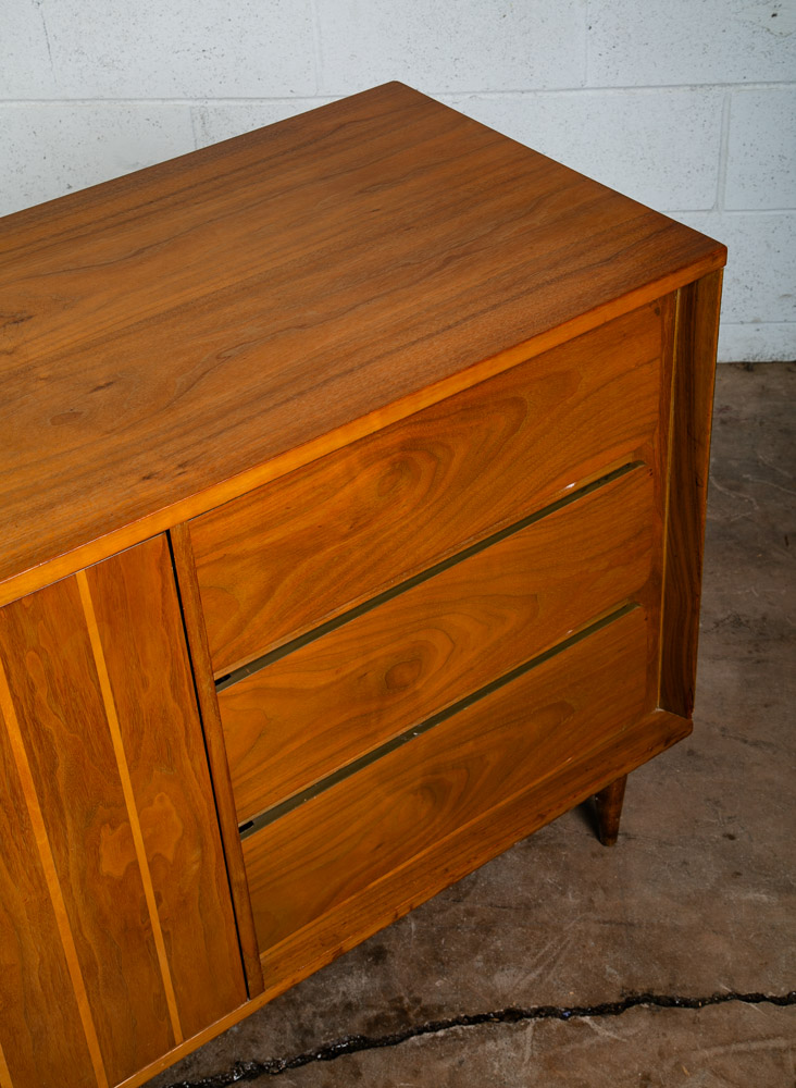 Mid Century Modern Dresser Credenza 9 Drawer Basic Witz Walnut Vintage Mcm Mint - Image 12