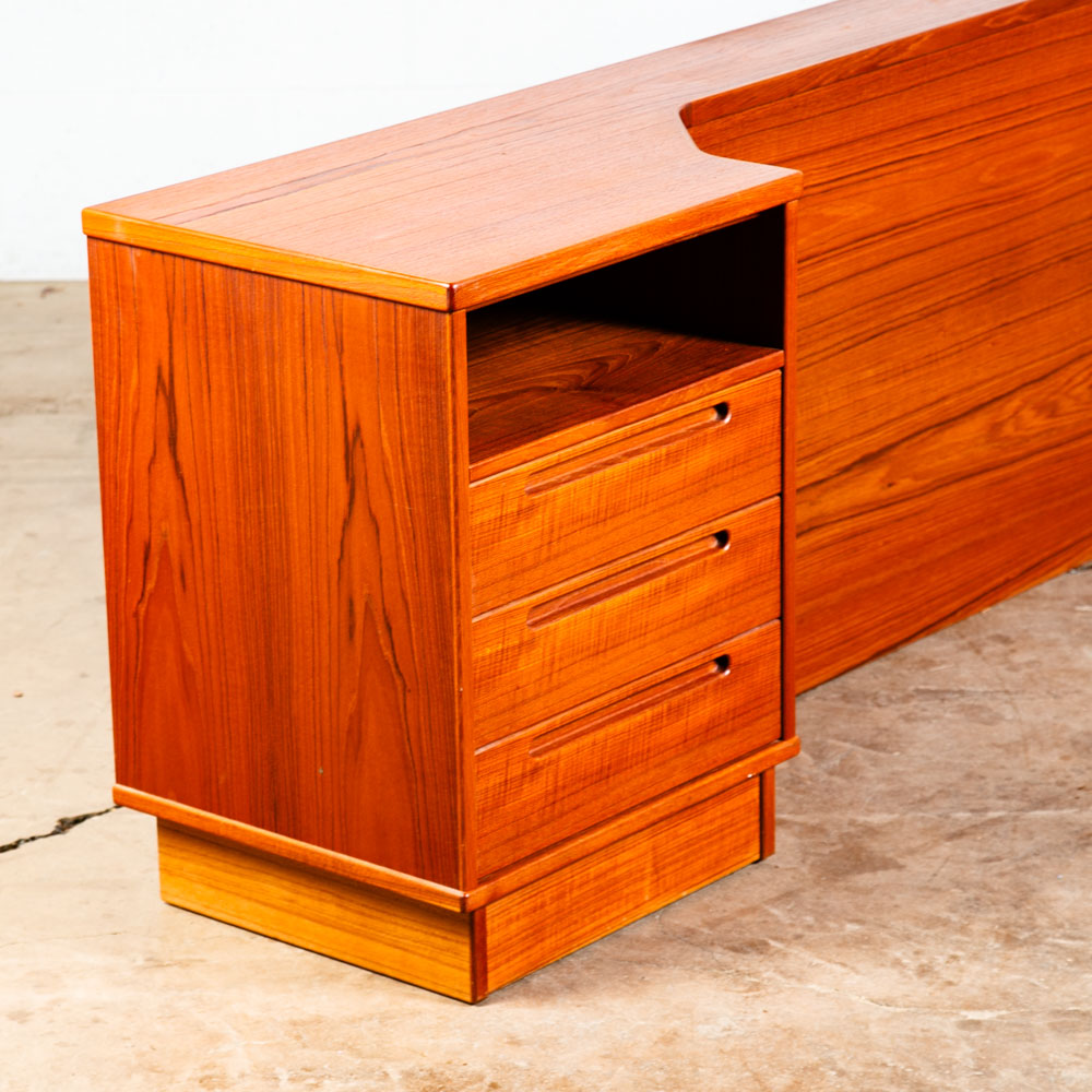 Mid Century Danish Modern Headboard Bed Frame King Headboard Nightstands Torring - Image 8