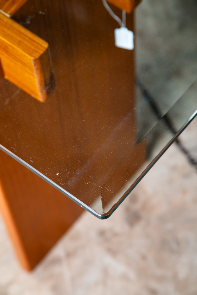 Mid Century Danish Modern Console Table Entry Sofa Glass Vintage Denmark Gaarde - Image 9