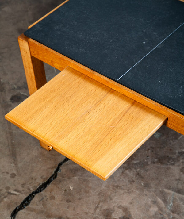 Mid Century Danish Modern Coffee Table Ikea Stone Hill Solid Oak Tile Leaf x2 - Image 9