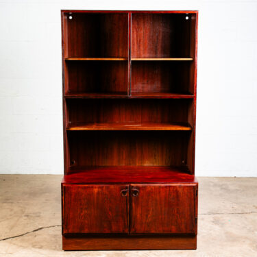 Mid Century Danish Modern Bookshelf Cabinet Brazilian Rosewood Doors Omann Jun 1