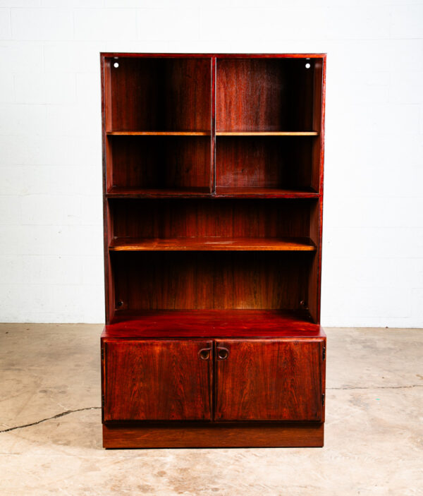 Mid Century Danish Modern Bookshelf Cabinet Brazilian Rosewood Doors Omann Jun 1