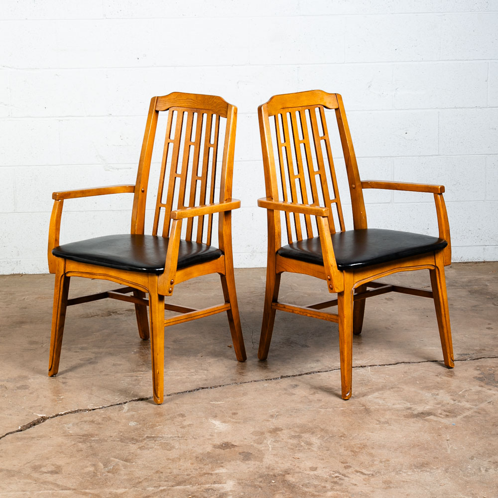 Mid Century Modern Dining Chairs Set 6 Hooker High Back W/ 2 Armchairs Captain - Image 5