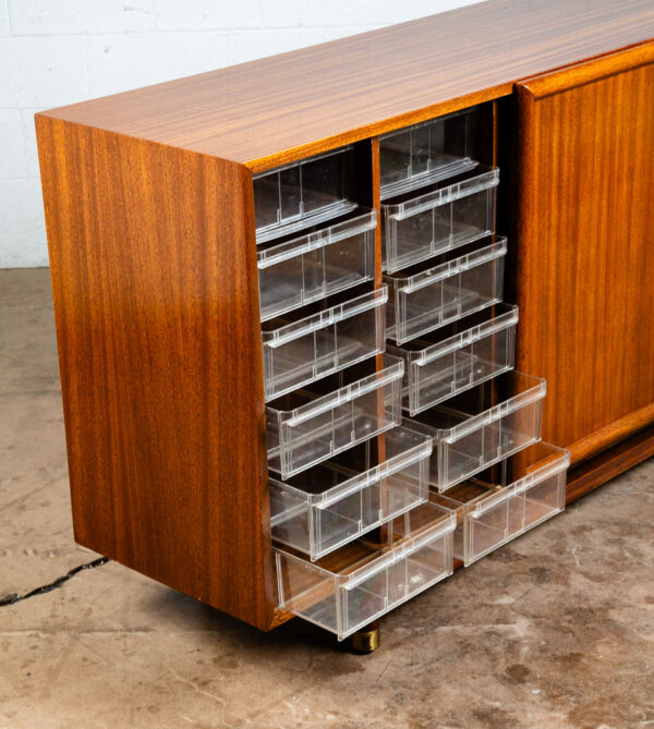 Mid Century Modern Credenza Dresser Brown Saltman Mahogany John Keal 20 Drawers - Image 9