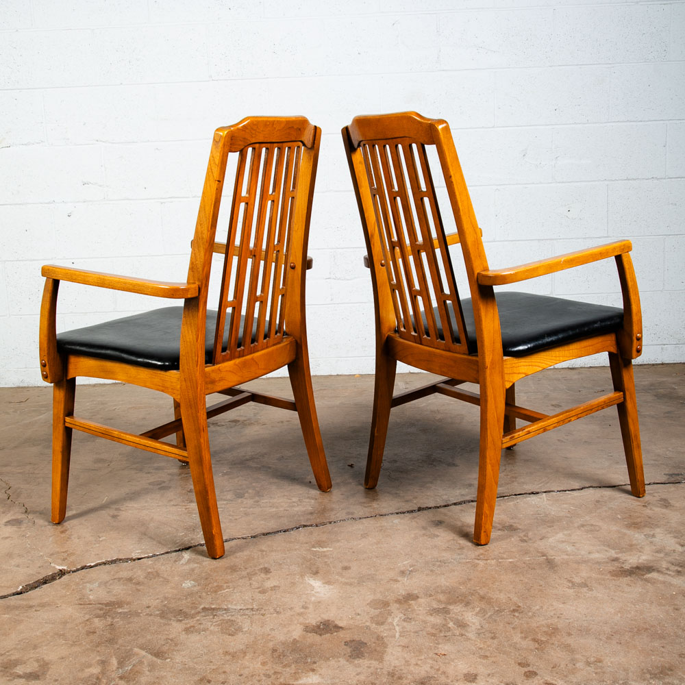 Mid Century Modern Dining Chairs Set 6 Hooker High Back W/ 2 Armchairs Captain - Image 7