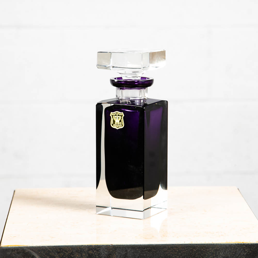 Mid Century Modern Liquor Bottle Ebeling & Reuss Art Crystal Purple West Germany - Image 2