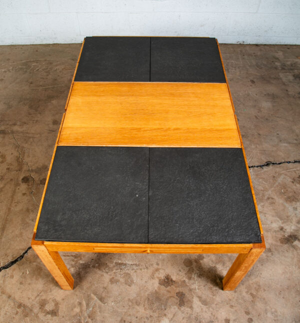 Mid Century Danish Modern Coffee Table Ikea Stone Hill Solid Oak Tile Leaf x2 - Image 3