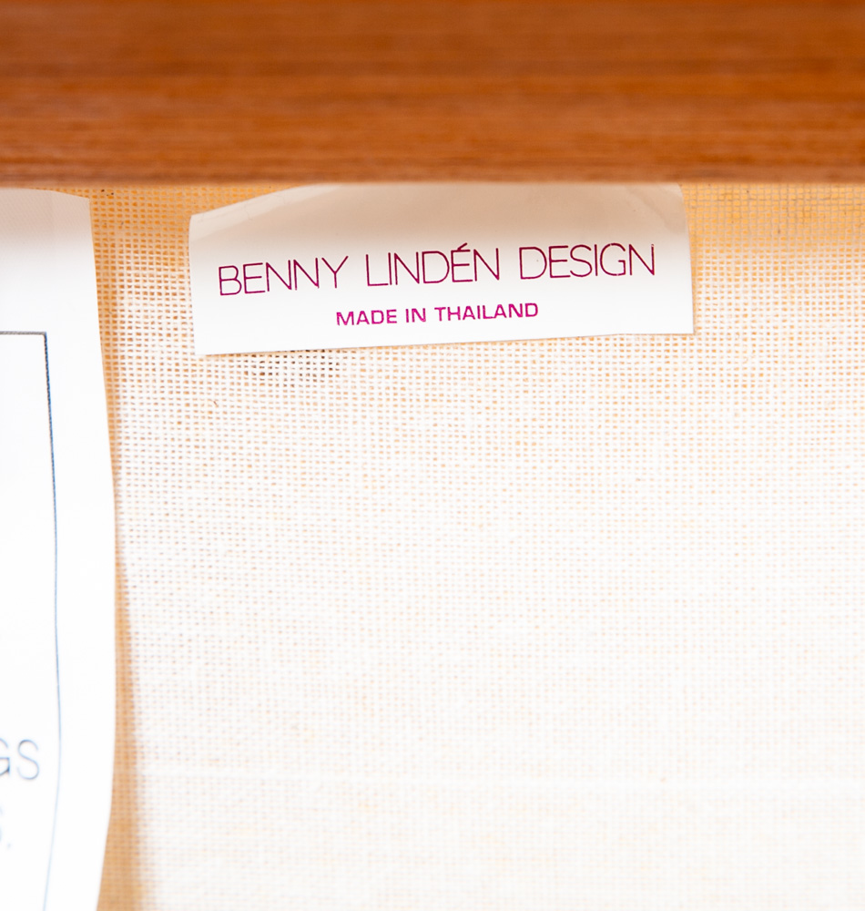 Mid Century Danish Modern Rocking Chair Benny Linden Teak Floating White Wool Mcm - Image 11