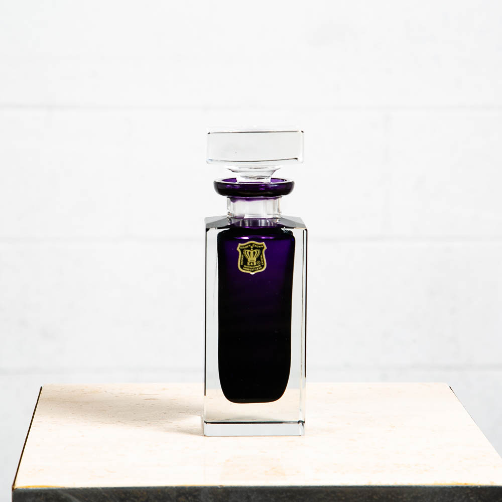 Mid Century Modern Liquor Bottle Ebeling & Reuss Art Crystal Purple West Germany - Image 6