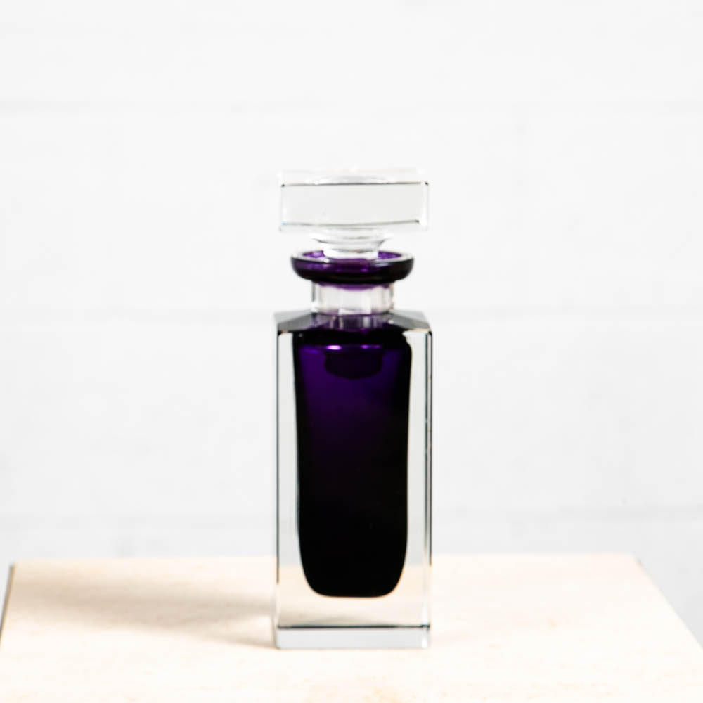 Mid Century Modern Liquor Bottle Ebeling & Reuss Art Crystal Purple West Germany - Image 7