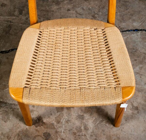 Mid Century Danish Modern Dining Chair Side AFM Japan Papercord Teak Beech Mcm - Image 9