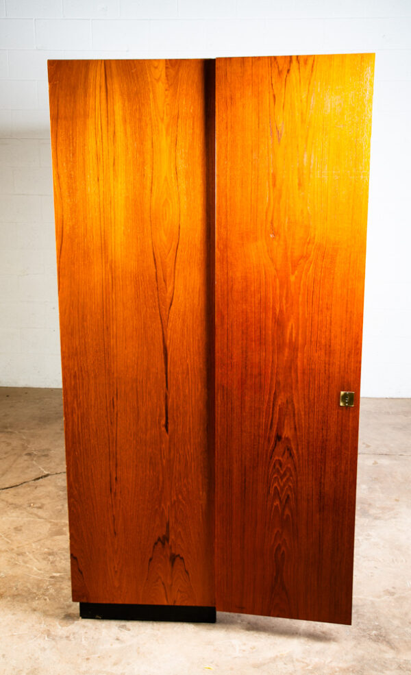 Mid Century Danish Closet Cabinet Armoire Teak Credenza Wardrobe German Locking - Image 5
