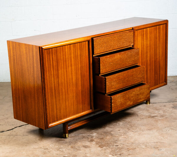 Mid Century Modern Credenza Dresser Brown Saltman Mahogany John Keal 20 Drawers - Image 7