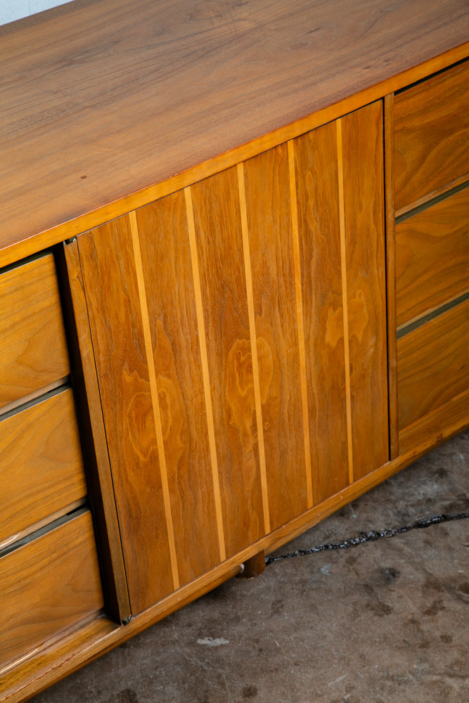 Mid Century Modern Dresser Credenza 9 Drawer Basic Witz Walnut Vintage Mcm Mint - Image 10