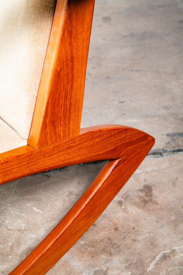 Mid Century Danish Modern Rocking Chair Teak Georg Jensen 97 Rocker Tan Tønder - Image 8
