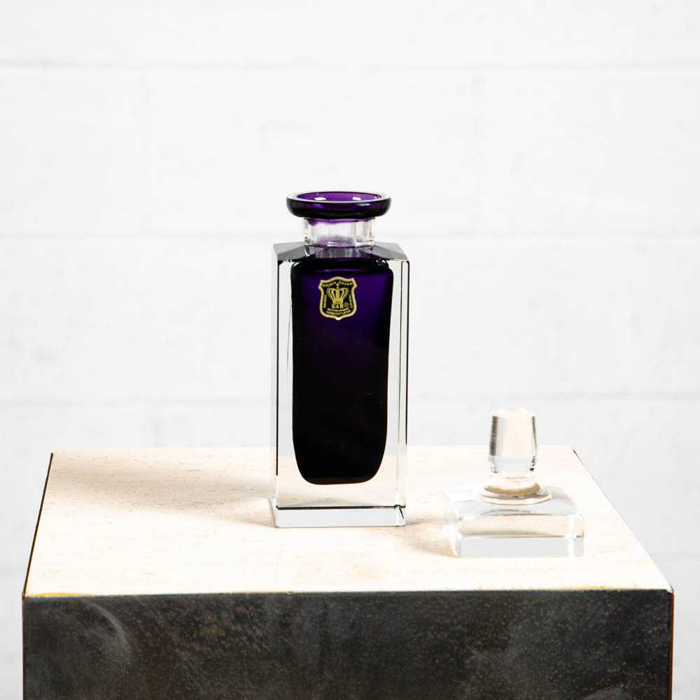 Mid Century Modern Liquor Bottle Ebeling & Reuss Art Crystal Purple West Germany - Image 3