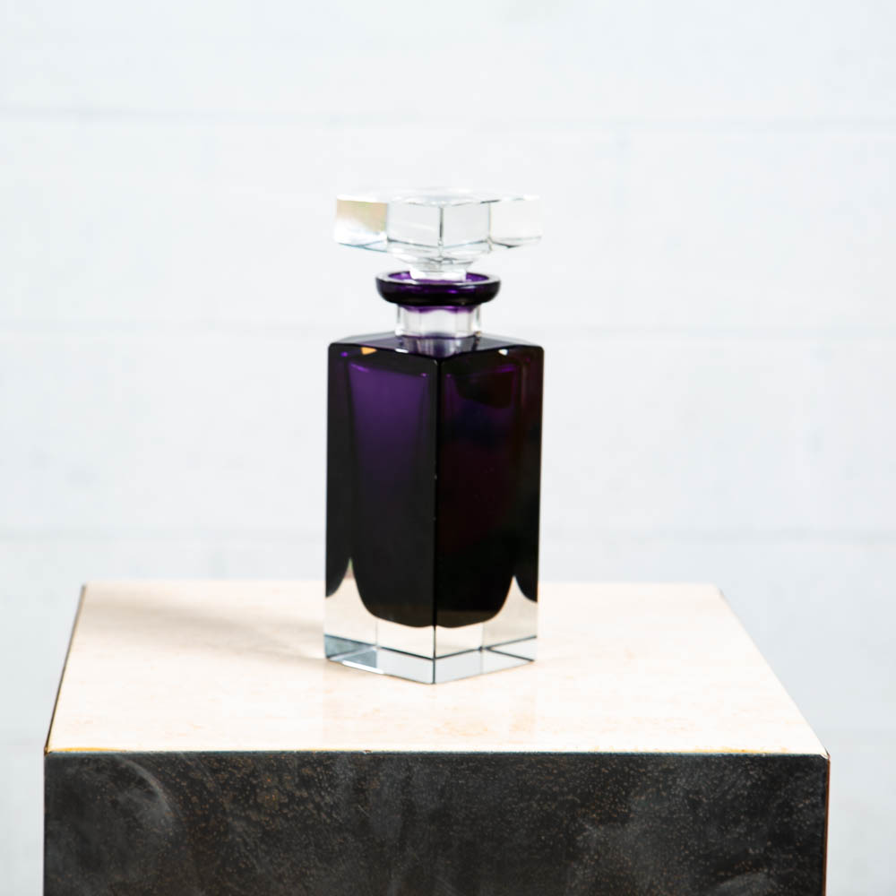 Mid Century Modern Liquor Bottle Ebeling & Reuss Art Crystal Purple West Germany - Image 12