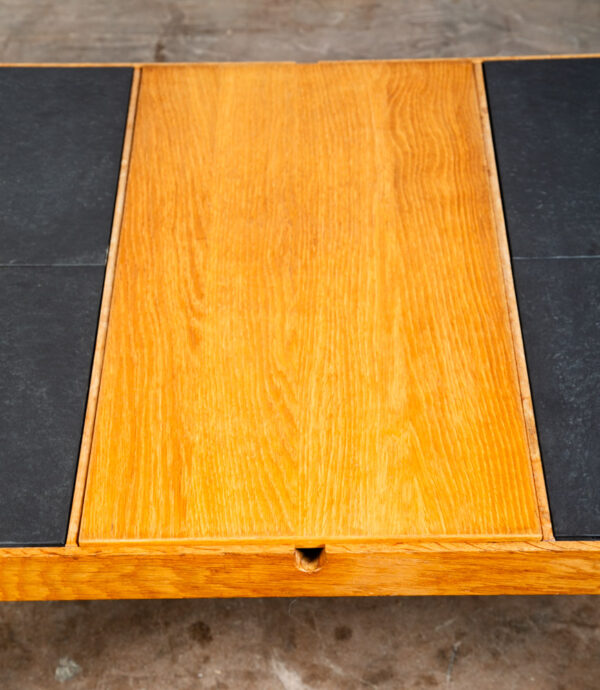 Mid Century Danish Modern Coffee Table Ikea Stone Hill Solid Oak Tile Leaf x2 - Image 12