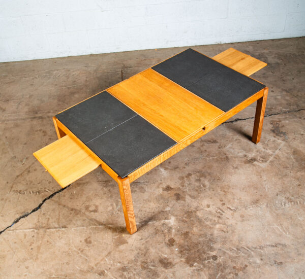Mid Century Danish Modern Coffee Table Ikea Stone Hill Solid Oak Tile Leaf x2 - Image 4