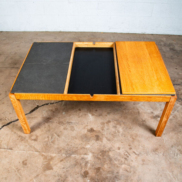 Mid Century Danish Modern Coffee Table Ikea Stone Hill Solid Oak Tile Leaf x2 - Image 10