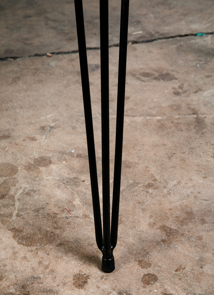 Mid Century Modern Dining Table Dinette Black Iron Round Circular Stone Marble - Image 11