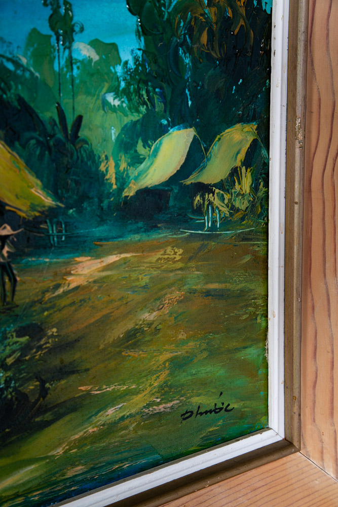 Mid Century Modern Painting Original Art Landscape River Scene Vintage 50x26 Mcm - Image 11