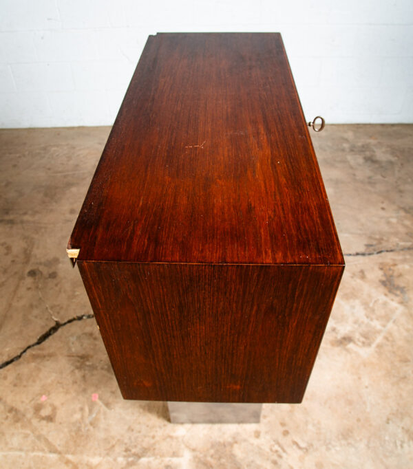 Mid Century Danish Modern Wall Unit Cabinet Drop Down Teak Mcm Cado Section Lock - Image 4