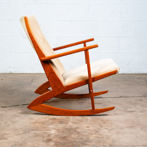 Mid Century Danish Modern Rocking Chair Teak Georg Jensen 97 Rocker Tan Tønder - Image 2