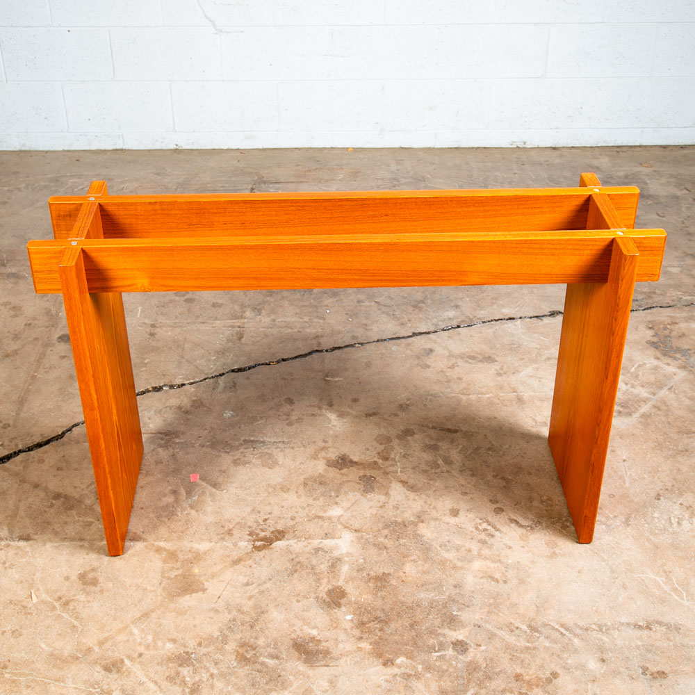 Mid Century Danish Modern Console Table Entry Sofa Glass Vintage Denmark Gaarde - Image 7