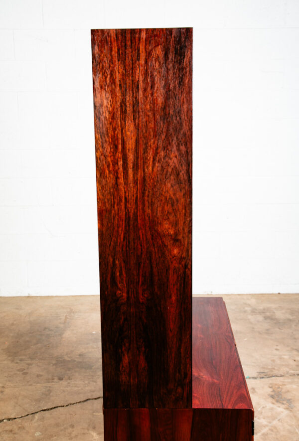 Mid Century Danish Modern Bookshelf Cabinet Brazilian Rosewood Doors Omann Jun 1 - Image 5