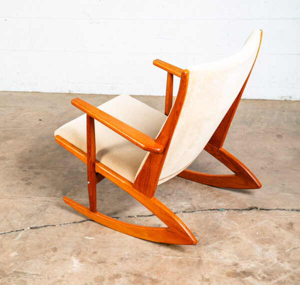 Mid Century Danish Modern Rocking Chair Teak Georg Jensen 97 Rocker Tan Tønder - Image 5