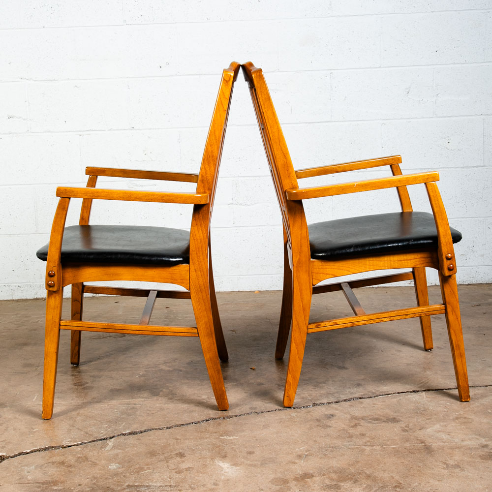 Mid Century Modern Dining Chairs Set 6 Hooker High Back W/ 2 Armchairs Captain - Image 6