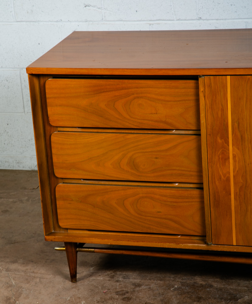 Mid Century Modern Dresser Credenza 9 Drawer Basic Witz Walnut Vintage Mcm Mint - Image 7
