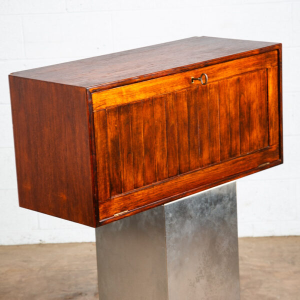 Mid Century Danish Modern Wall Unit Cabinet Drop Down Teak Mcm Cado Section Lock