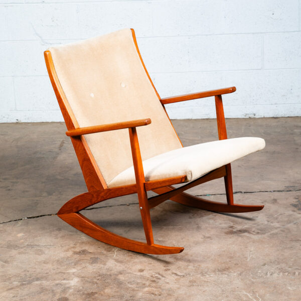 Mid Century Danish Modern Rocking Chair Teak Georg Jensen 97 Rocker Tan Tønder