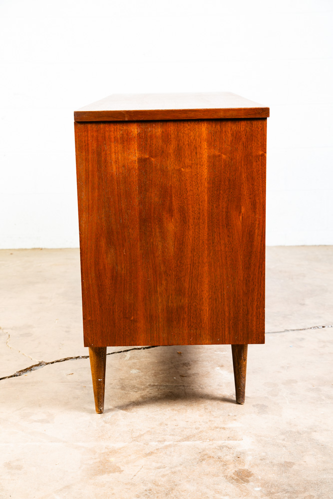 Mid Century Danish Modern Dresser Credenza Bassett Walnut 6 Drawer Danish Mcm - Image 3