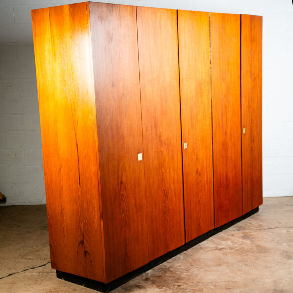 Mid Century Danish Closet Cabinet Armoire Teak Credenza Wardrobe German Locking