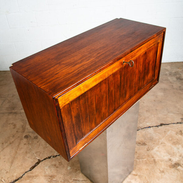 Mid Century Danish Modern Wall Unit Cabinet Drop Down Teak Mcm Cado Section Lock - Image 2