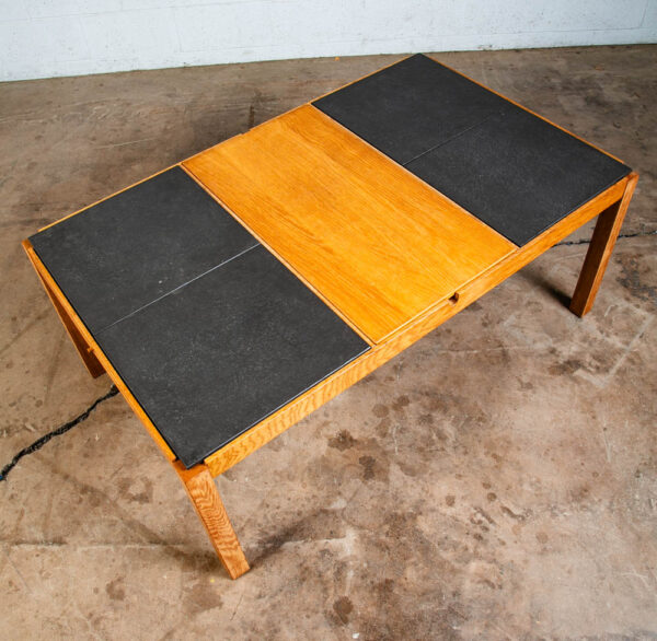 Mid Century Danish Modern Coffee Table Ikea Stone Hill Solid Oak Tile Leaf x2