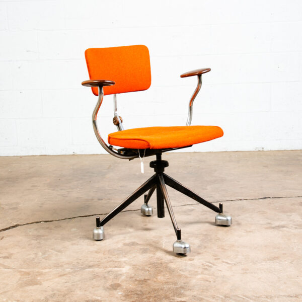 Mid Century Modern Task Chair Armchair Orange Kevi Jorgen Rasmussen Denmark Wood