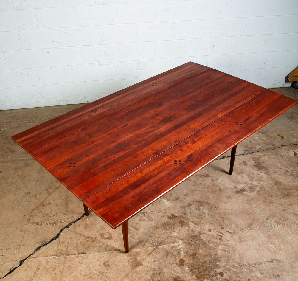 Mid Century Modern Dining Table Kipp Stewart Winchendon Solid Cherry Drop Leaf