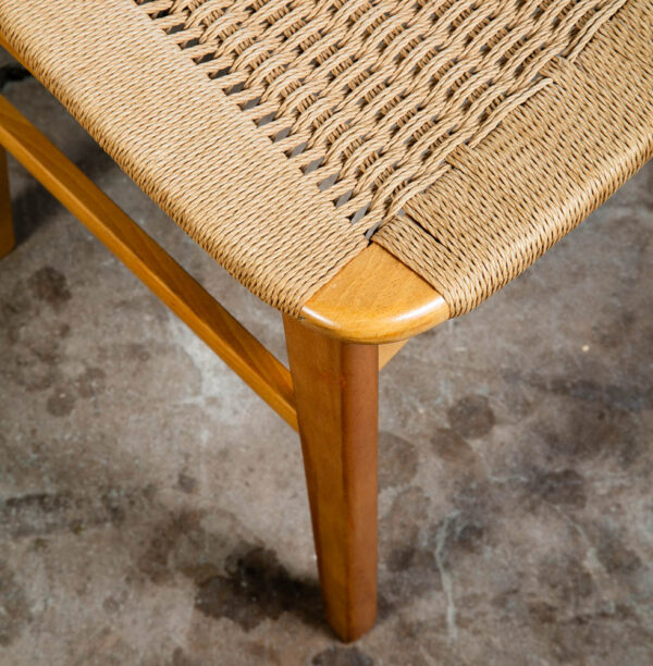 Mid Century Danish Modern Dining Chair Side AFM Japan Papercord Teak Beech Mcm - Image 10