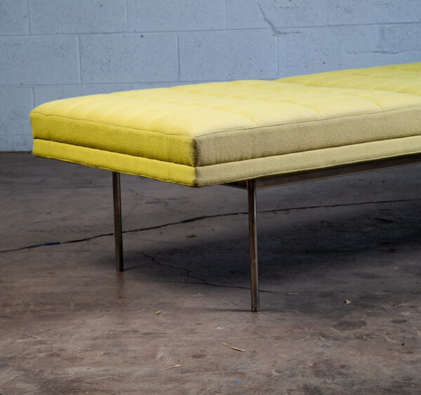 Mid Century Modern Daybed Chaise Tuxedo Bench Herman Miller Yellow Geiger Steel - Image 11