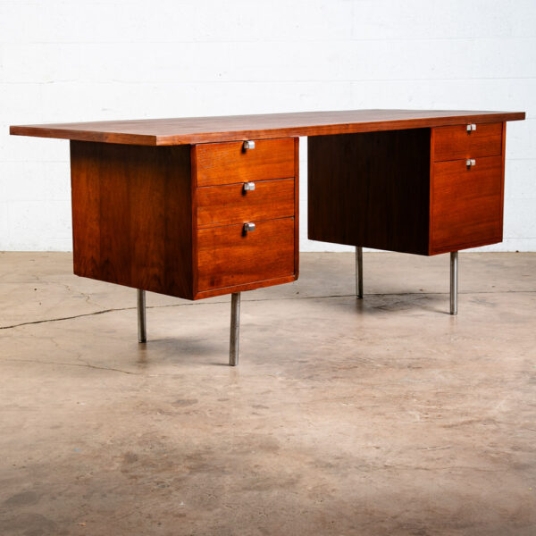 Mid Century Modern Desk Executive George Nelson Herman Miller Credenza Walnut NM - Image 2