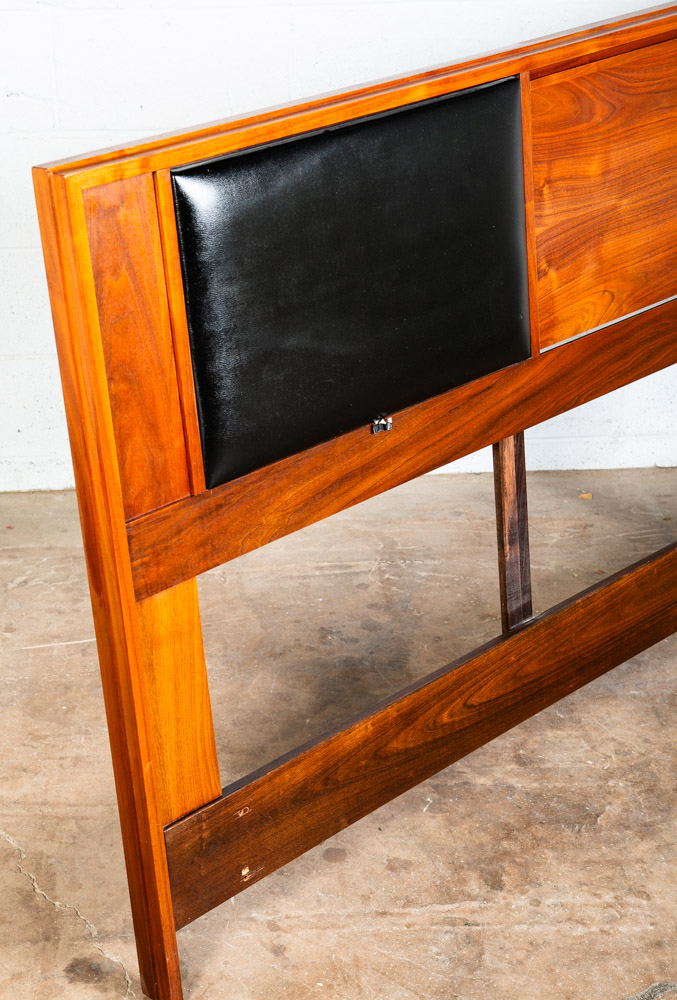 Mid Century Modern Headboard Bed Frame Walnut Storage King Brown Saltman Keal - Image 8